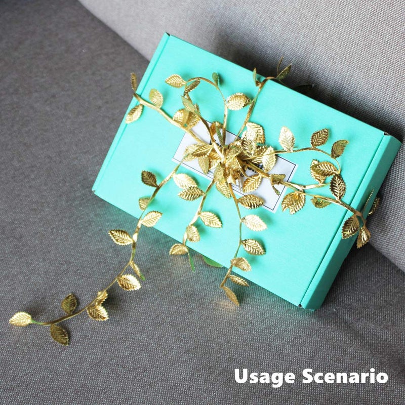 BASOKAN Gold Leaves Leaf Ribbon Trim Rope - 20 Yards - for Garland DIY Crafts and Party Wedding Home Decorations (Gold) - Image 5